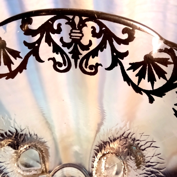 Silver City Clear Glass Silver Overlay "Flanders Poppies" Duo - Picture 7 of 11